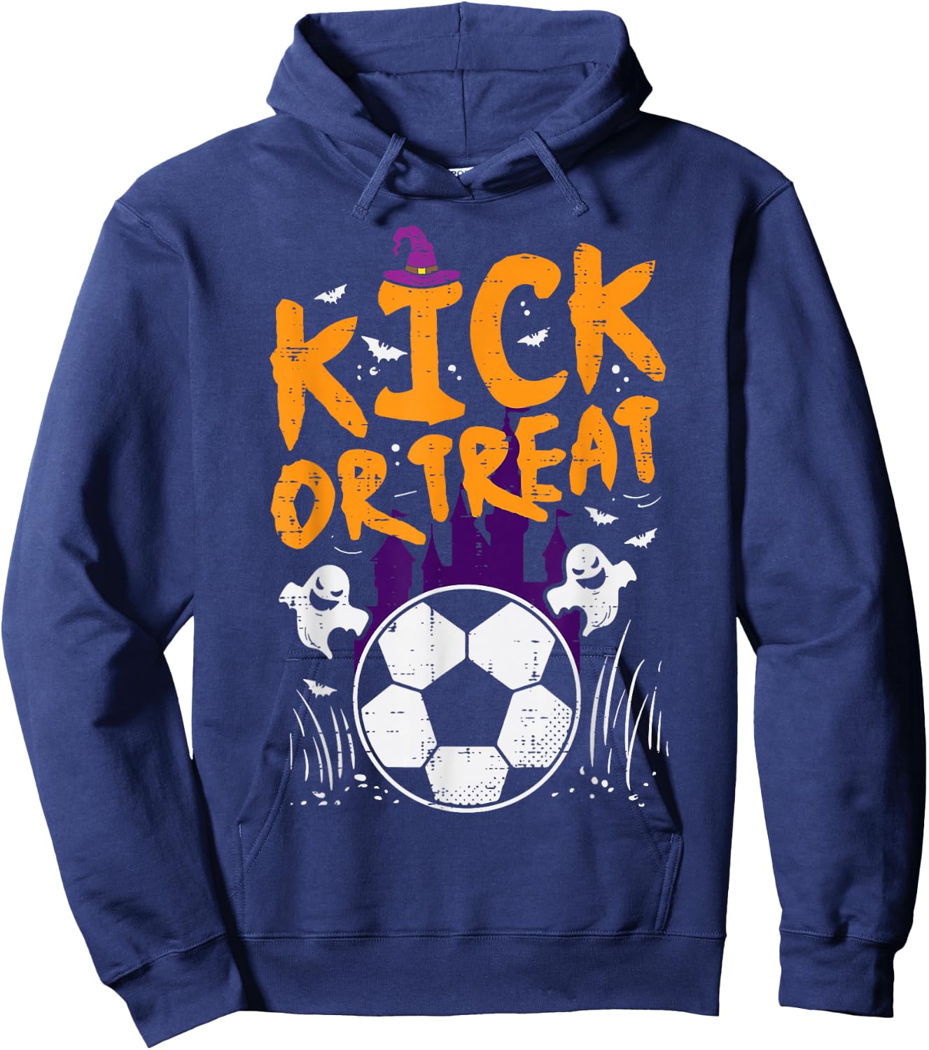 Halloween Soccer Kick Or Treat Football Costume Boys Kid Men Hoodie - Hoodie | Navy