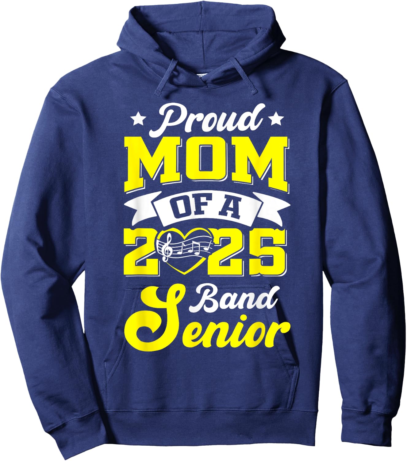 Band Senior 2025 Mom Class of 2025 Graduation Hoodie - Hoodie | Navy