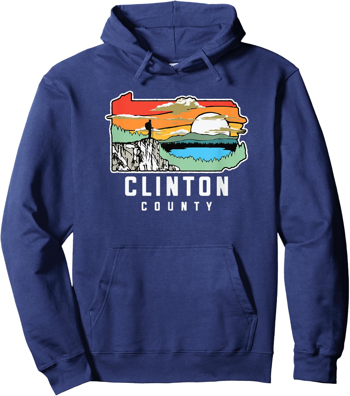 Clinton County Pennsylvania Nature Outdoor Hiking Hoodie - Hoodie | Navy