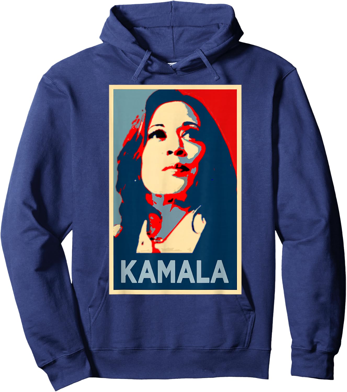 KAMALA Harris Walz 2024 Face Portrait Obama Poster Freedom Hoodie - Hoodie | Navy