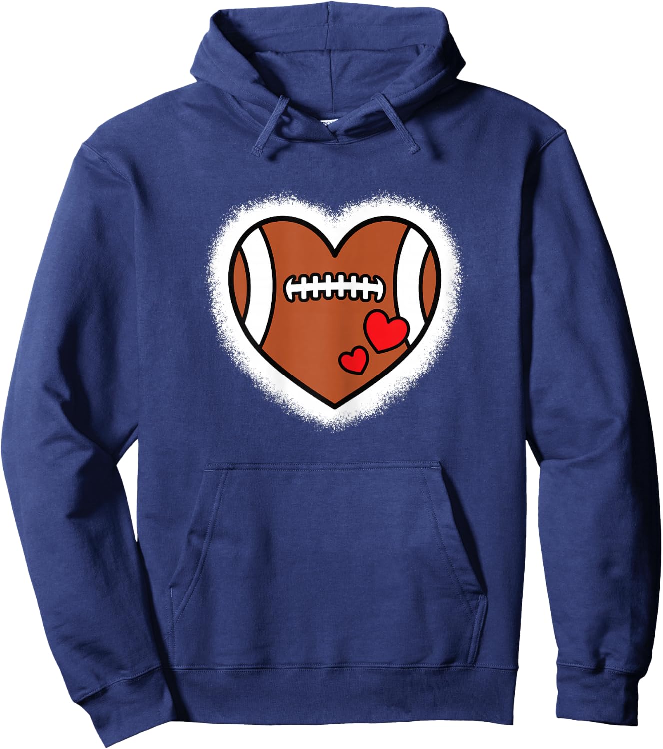 Cute American Football Heart Football Lover Women Girls Kids Hoodie - Hoodie | Navy