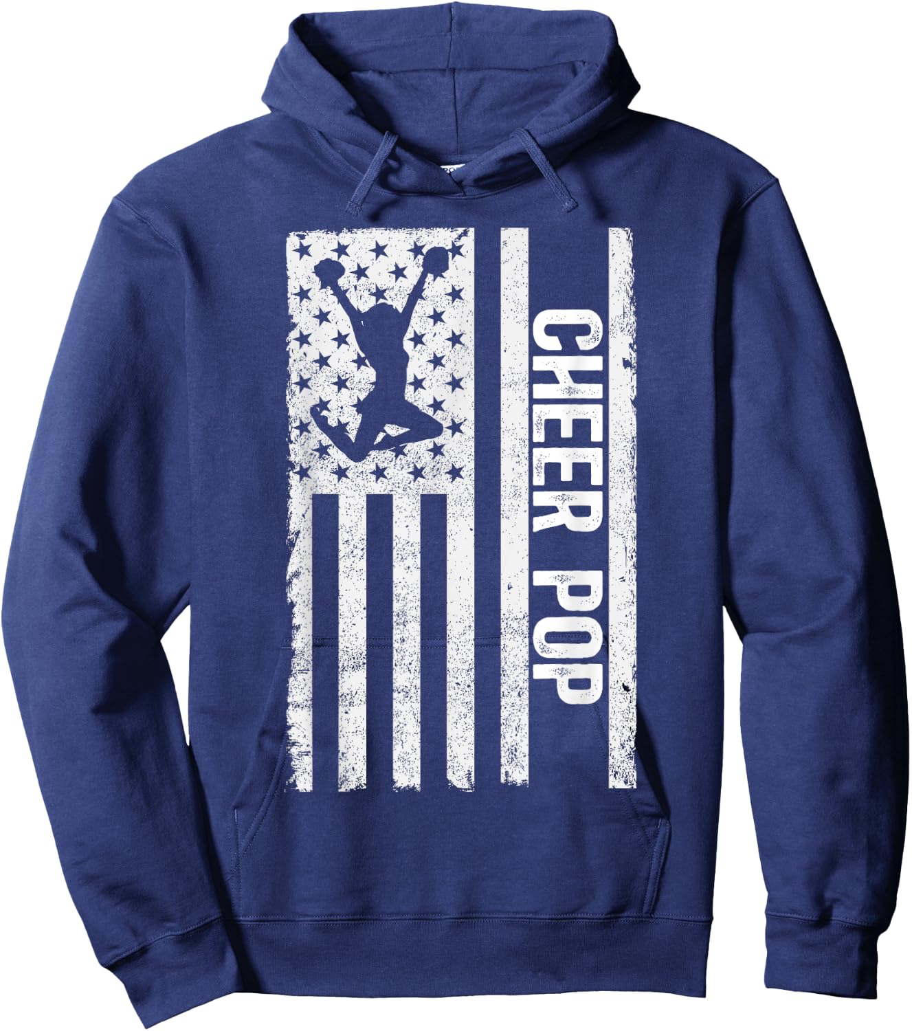 Cheer Pop Of A Cheerleader Pop US Flag Cheerleading Pop Hoodie - Hoodie | Navy