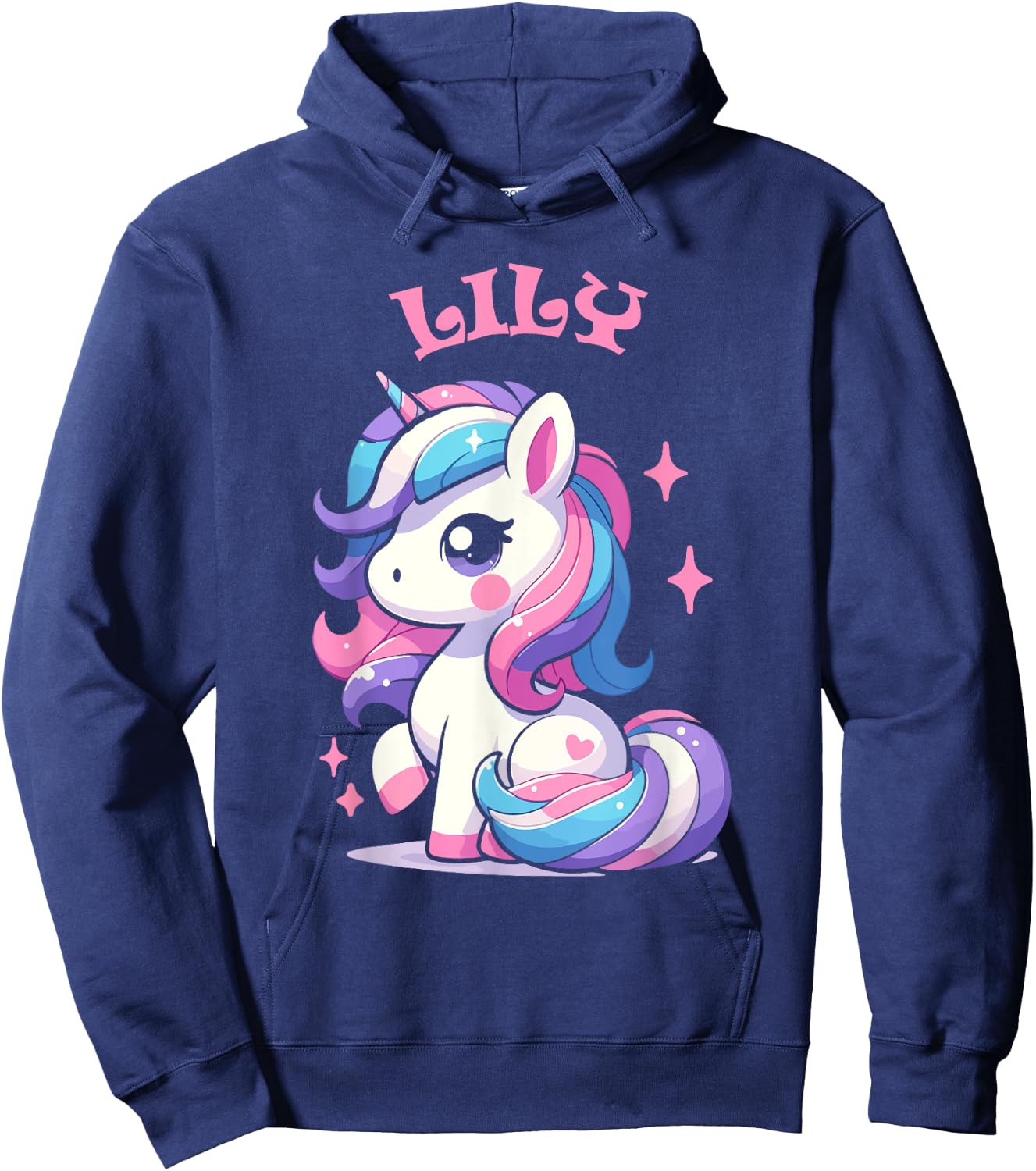 Lily Cute Unicorn Design for Girls Name Lily Hoodie - Hoodie | Navy