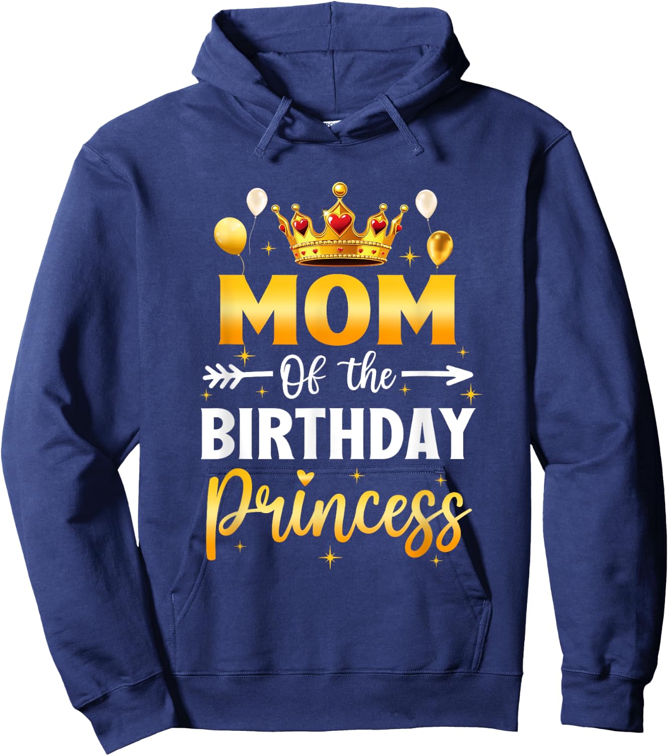 Mom Of The Birthday Princess Birthday Girl Party Family Hoodie - Hoodie | Navy