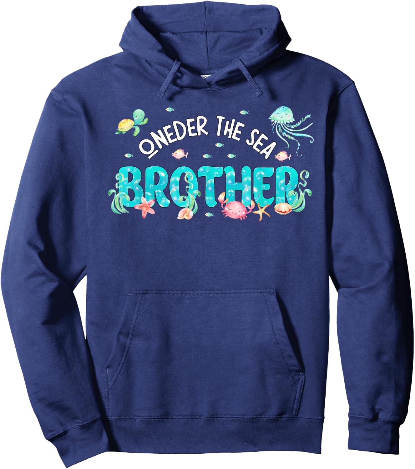 Under Sea Brother Birthday Girl Boy Matching Family Party Hoodie - Hoodie | Navy