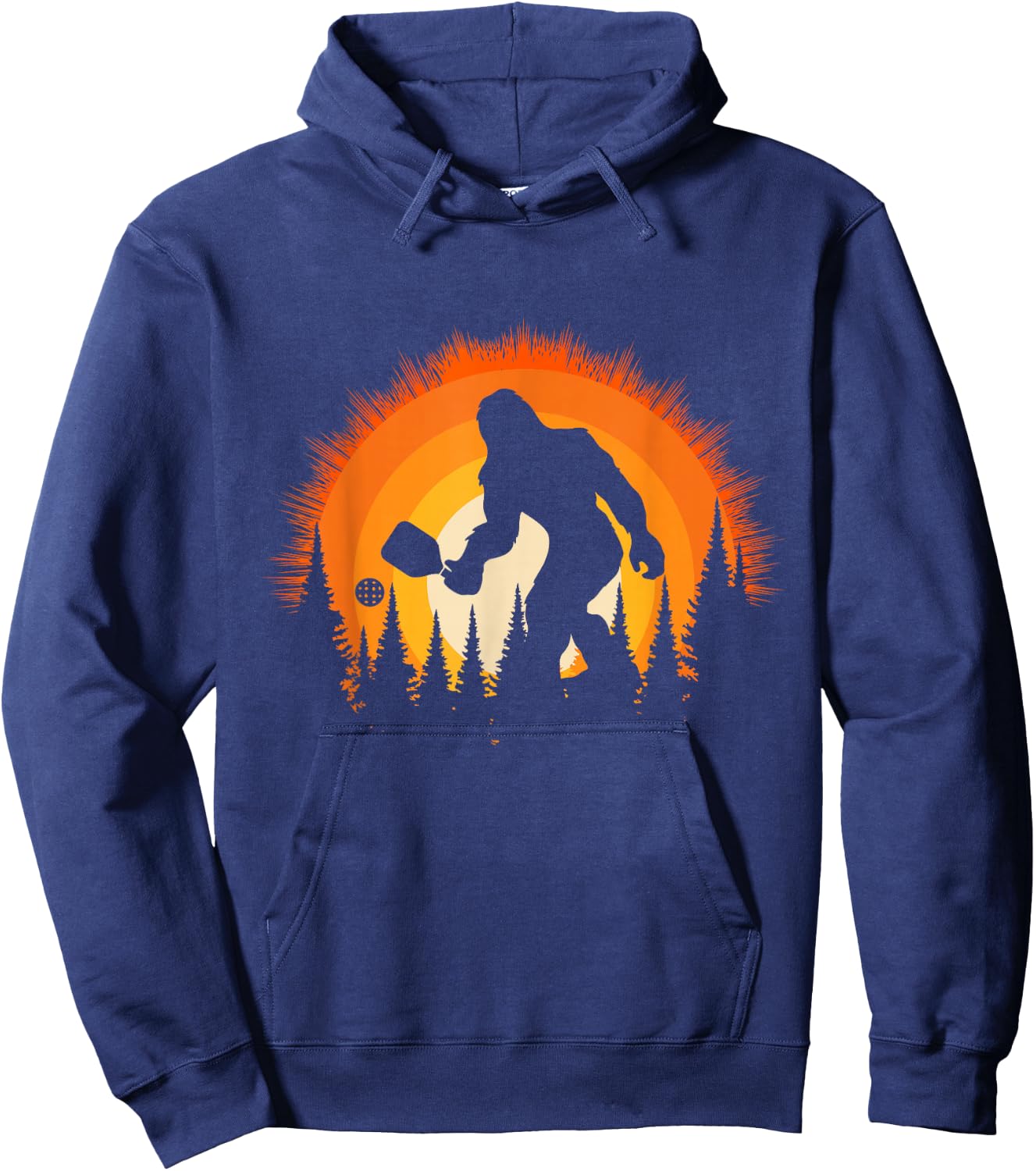 Vintage Bigfoot Pickleball Funny Sasquatch Dink Pickleball Hoodie - Hoodie | Navy