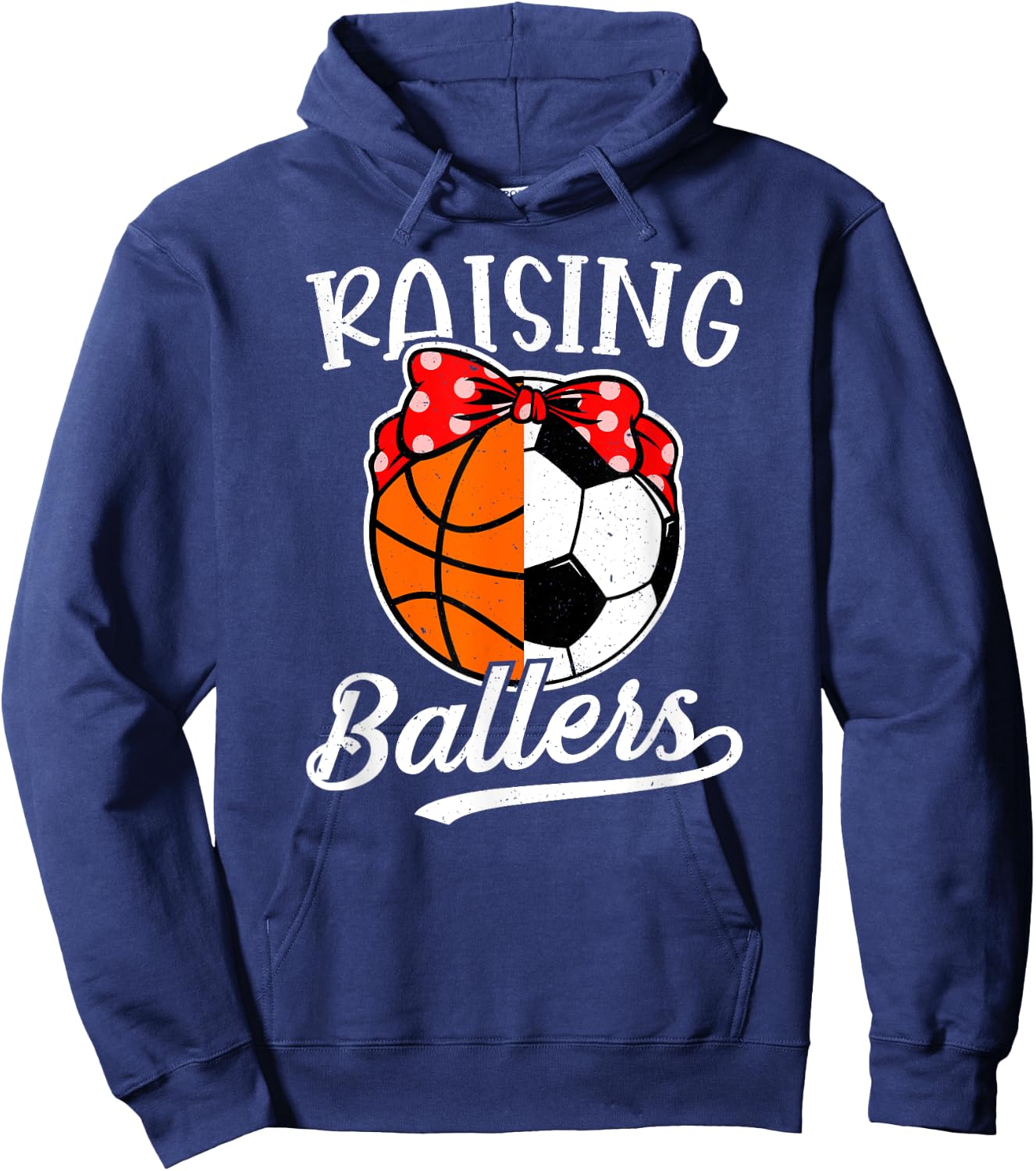 Raising Ballers Soccer Basketball Mom Soccer Basketball Mama Hoodie - Hoodie | Navy