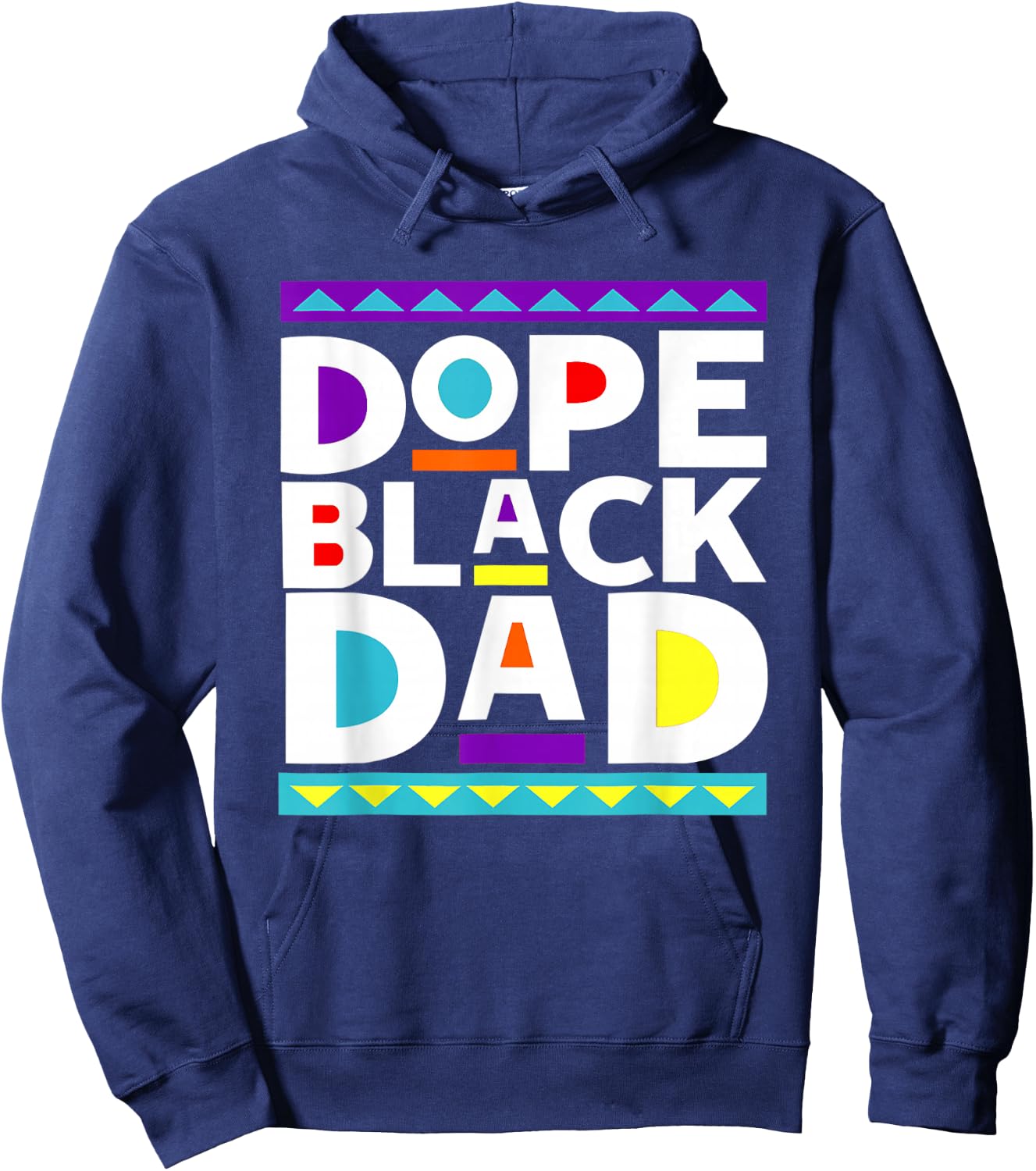 Dope Black Dad New Dad Fathers Day Gift African American Dad Hoodie - Hoodie | Navy