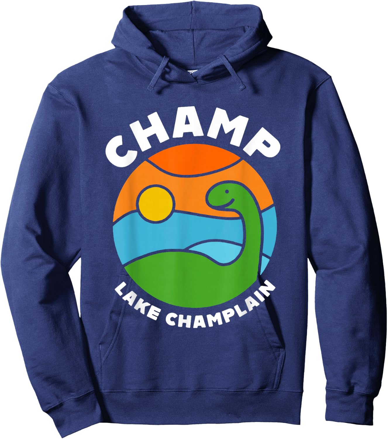 Champ The Monster Lake Champlain Burlington Vermont Souvenir Hoodie - Hoodie | Navy