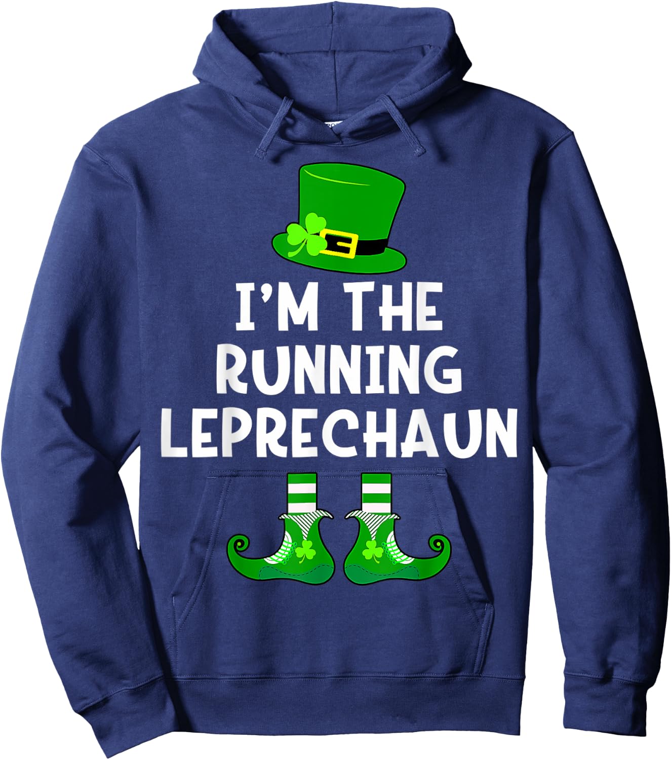 Running Leprechaun St Patrick's Day Runner Hoodie - Hoodie | Navy