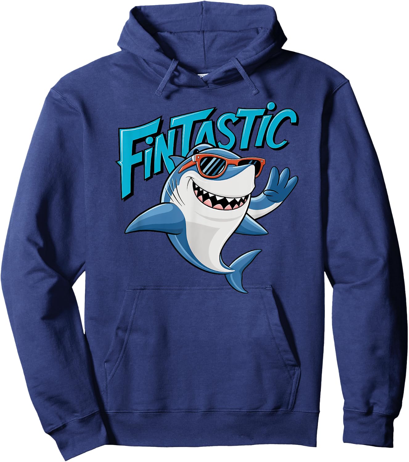 Shark Beach Fintastic Boys And Girls Ocean Fun Graphic Hoodie - Hoodie | Navy