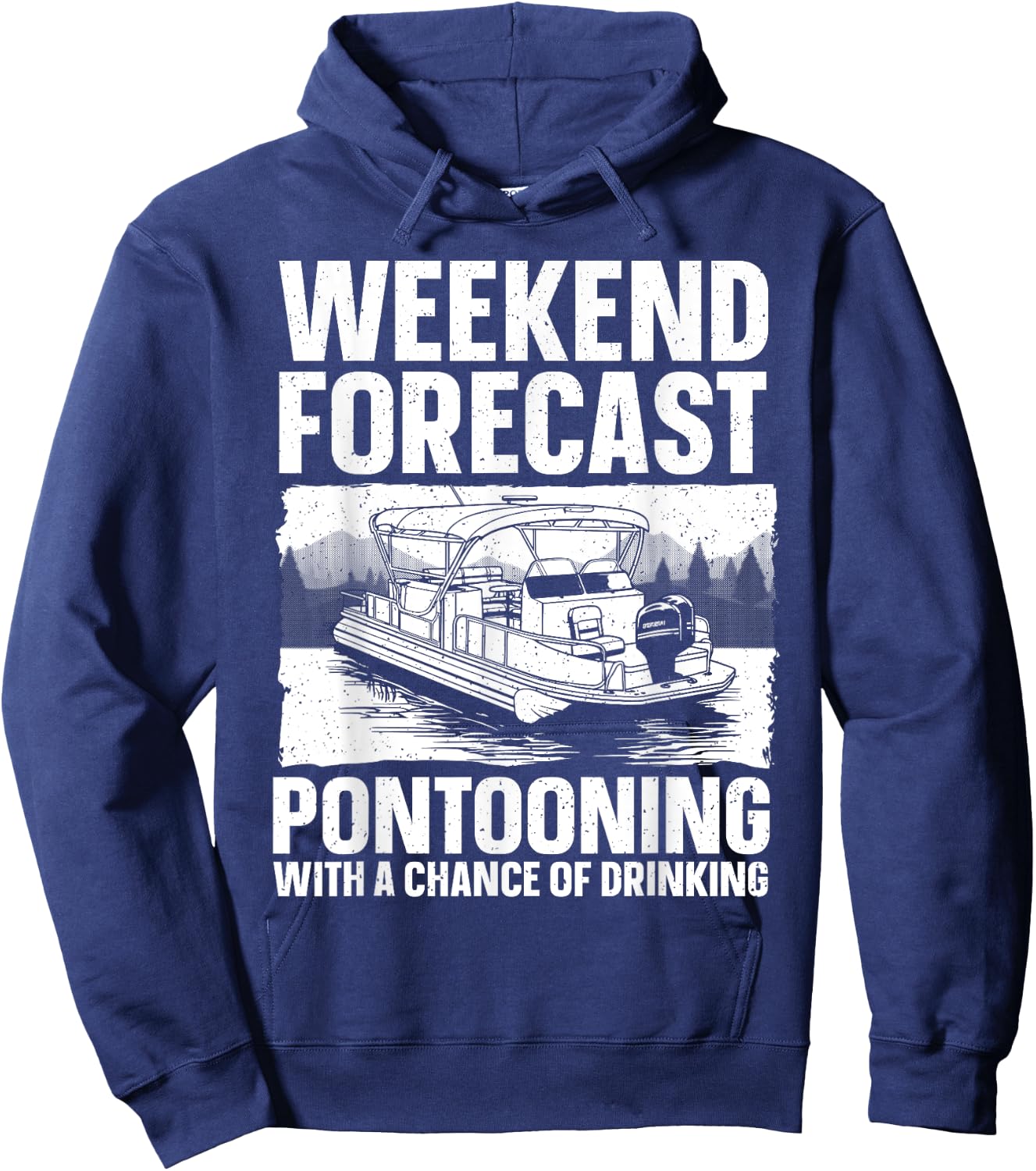 Funny Pontoon Boat Art Women Lake Boating Captain Hoodie - Hoodie | Navy