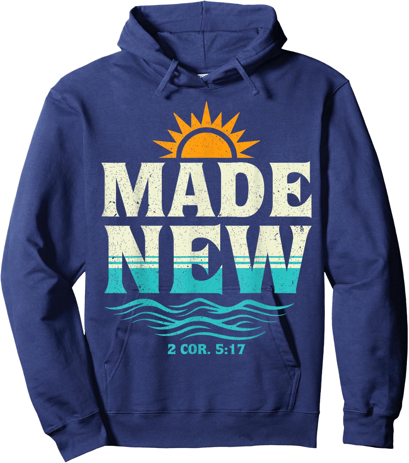 Made New Baptism Shirt Christian Shirts For Youth Baptized Hoodie - Hoodie | Navy