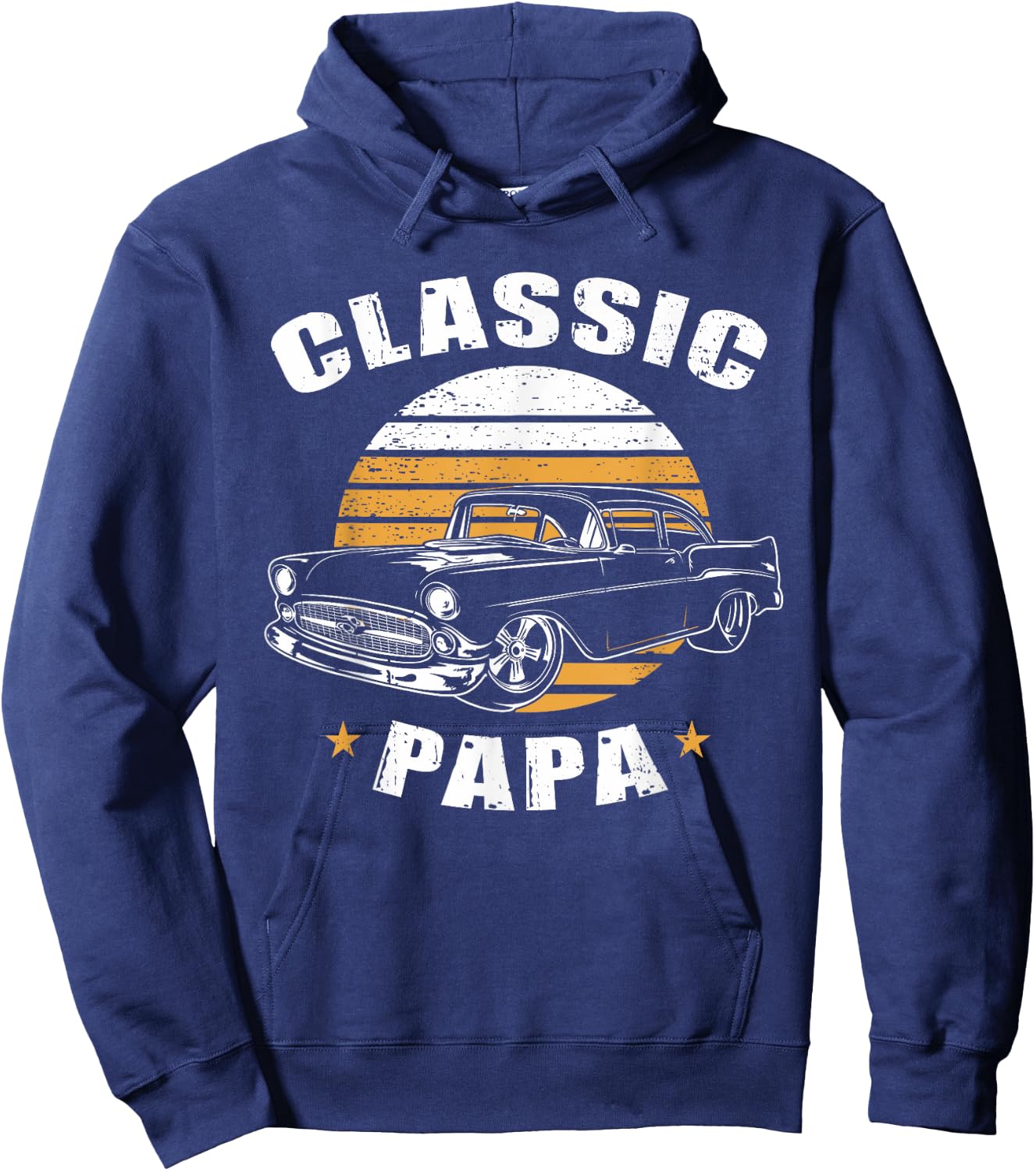 Papa Vintage Retro Classic Funny Car Lover Enthusiast Hoodie - Hoodie | Navy