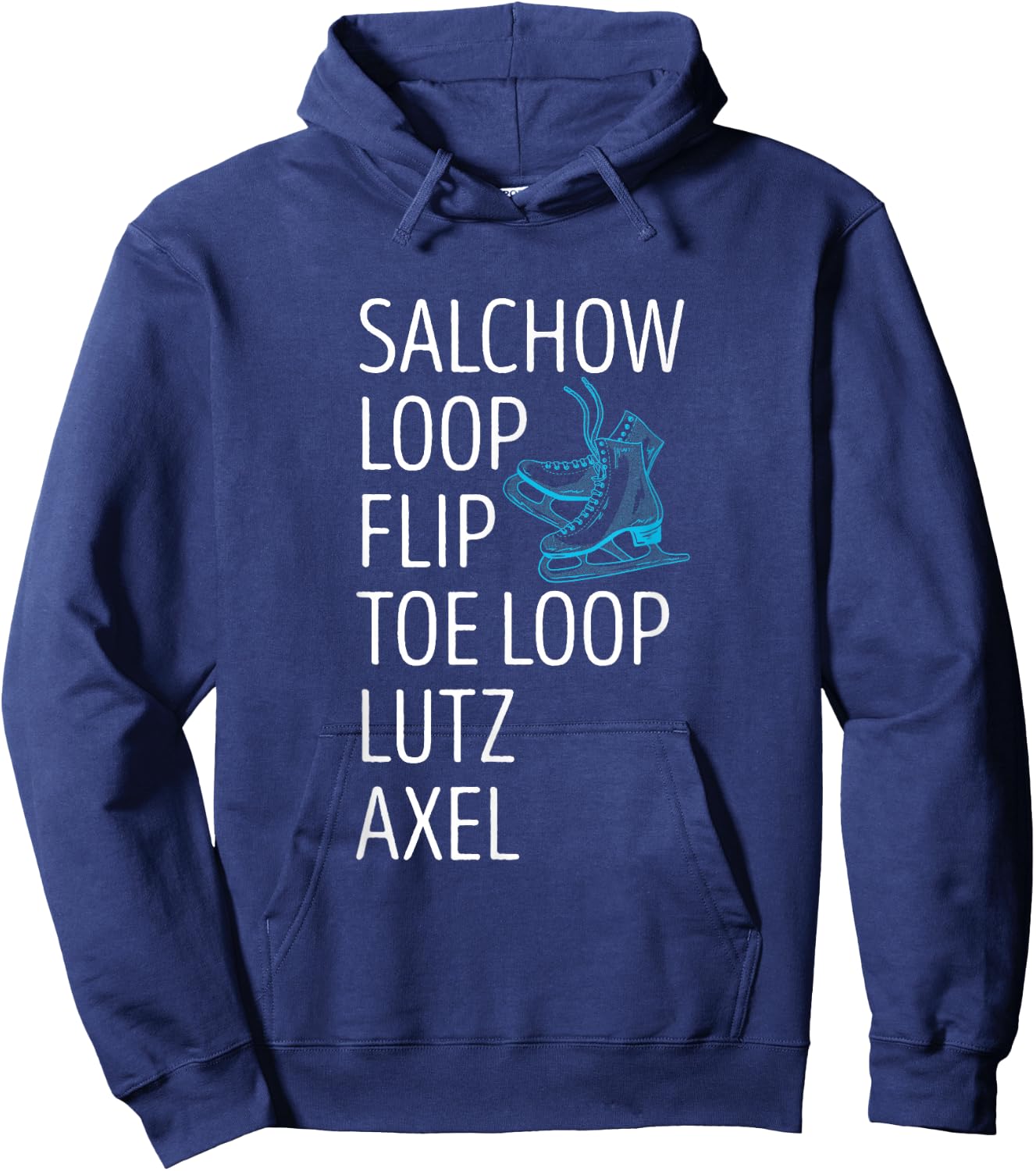 Figure Skating Salchow Loop Flip Ice Skating Figure Skater Hoodie - Hoodie | Navy