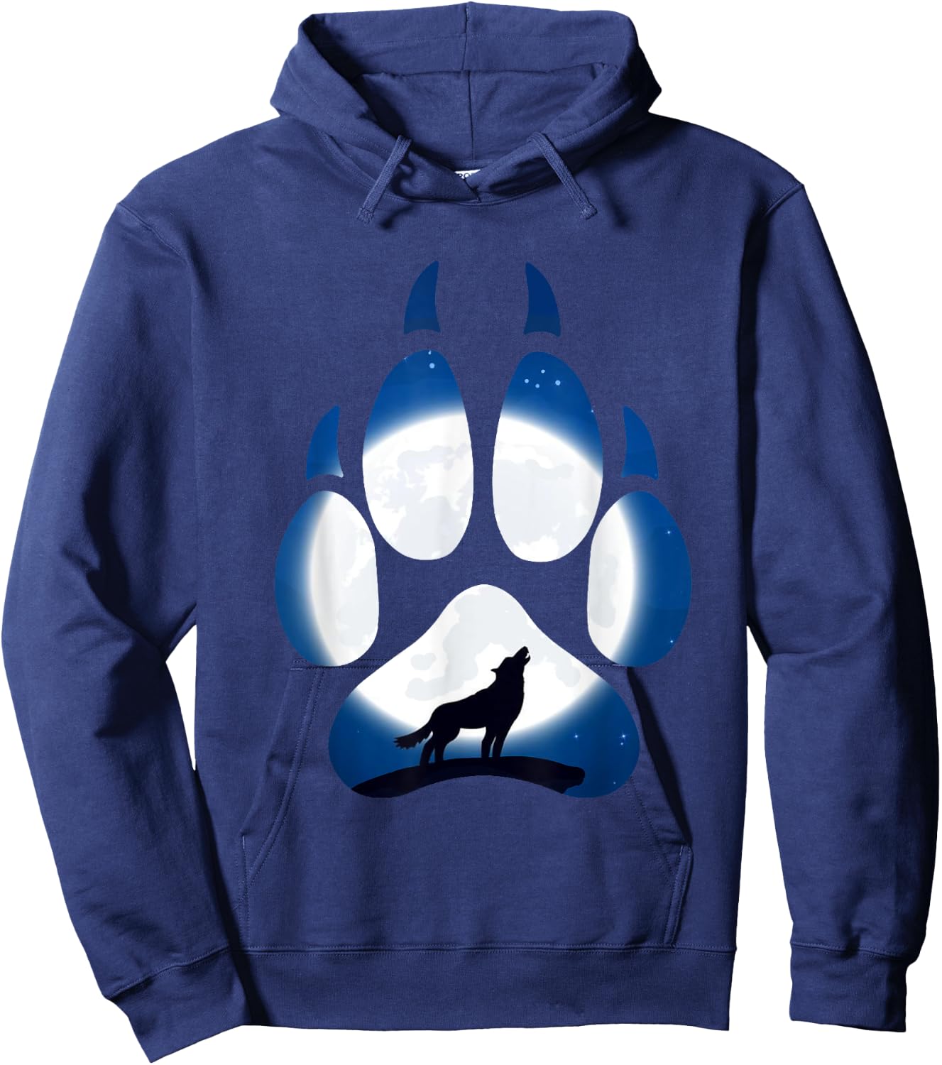 Wolf Paw Moonlight Predator Pack Wolf House Gift Hoodie - Hoodie | Navy