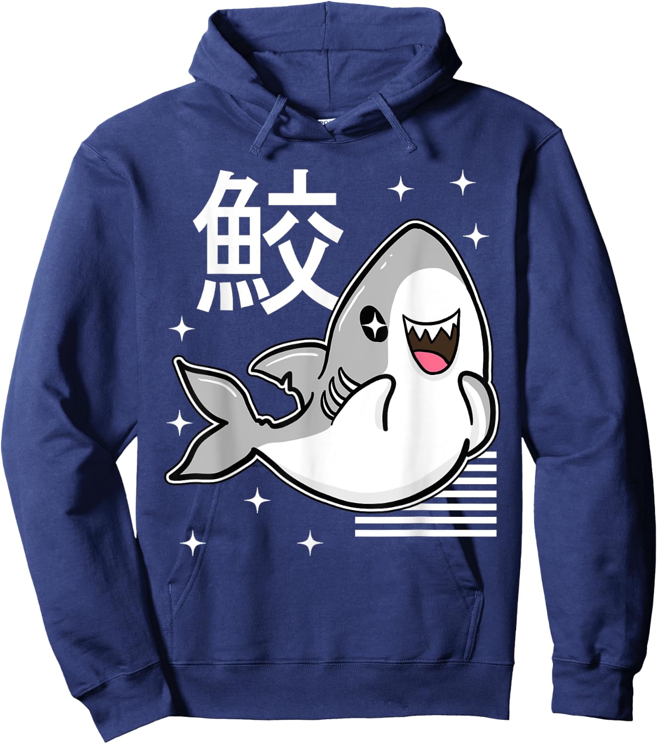Anime Shark Japanese Kawaii Otaku Manga Gift Hoodie - Hoodie | Navy