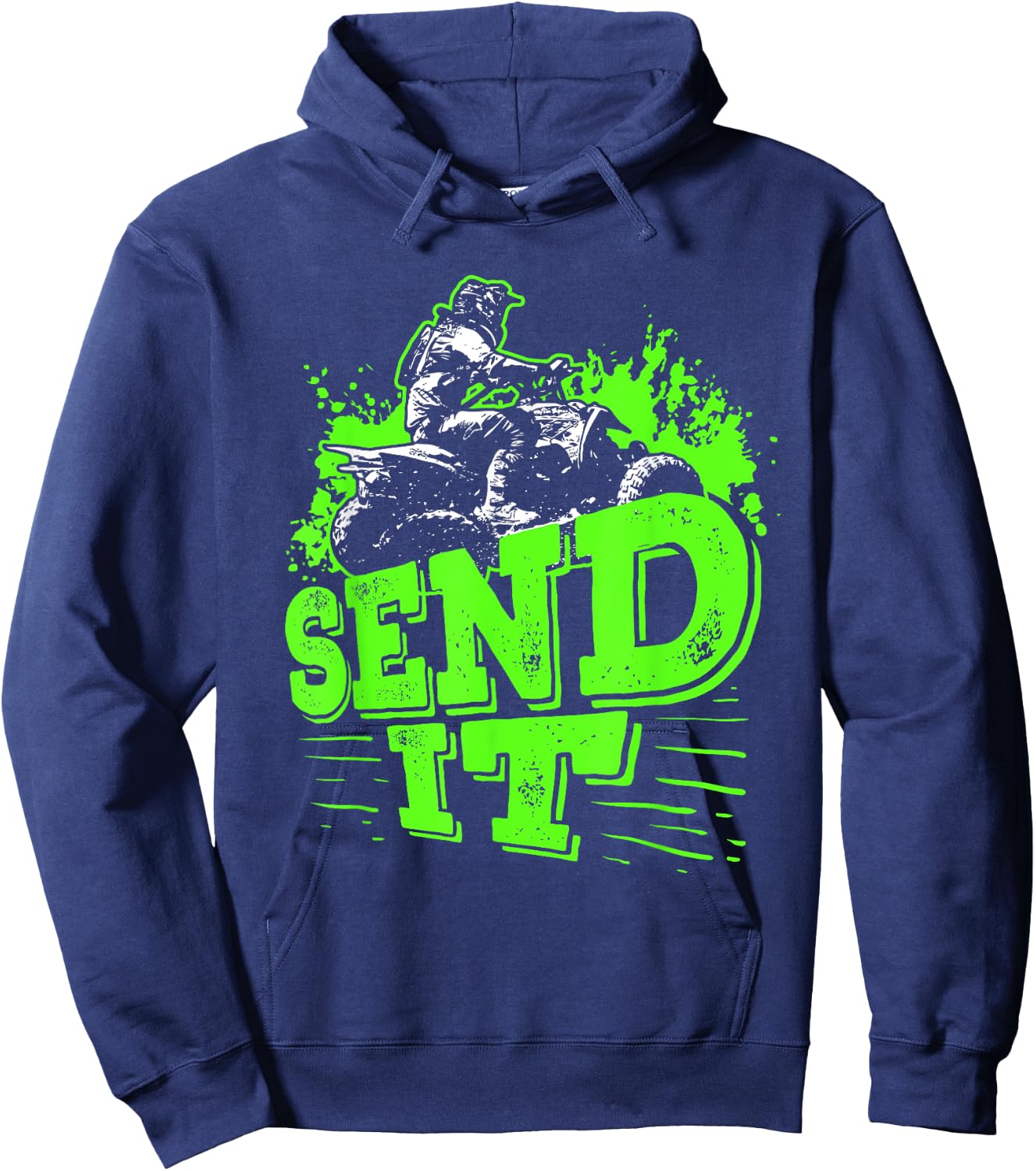 Send It Funny Quad Biking Four Wheelers Gift ATV Rider Hoodie - Hoodie | Navy