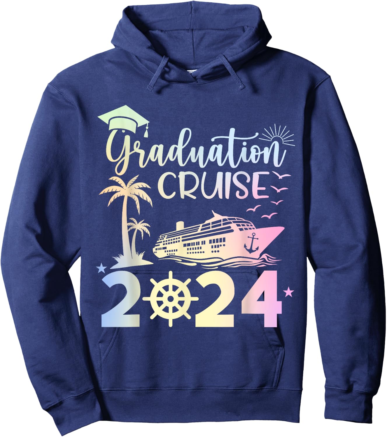 Graduation Cruise 2024 Summer Senior Grad Cruise 2024 Trip Men Women Girls Kids Hoodie - Hoodie | Navy