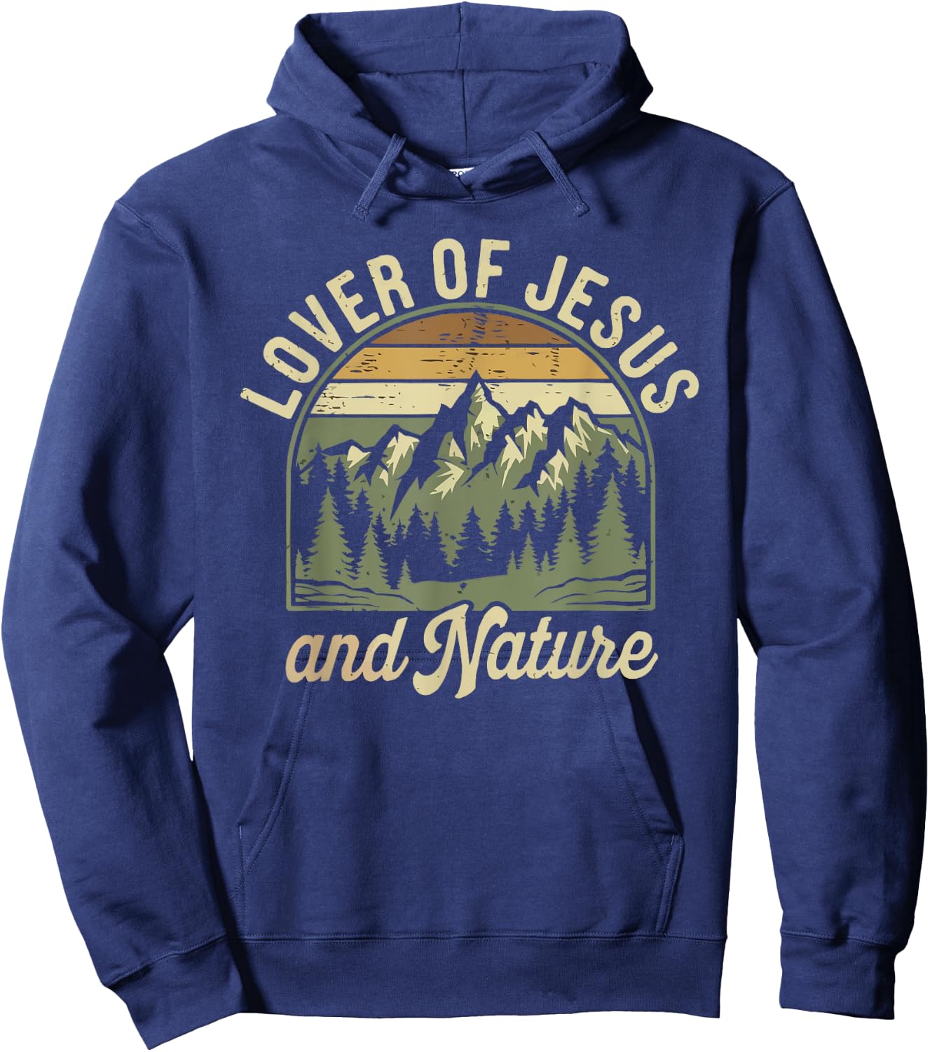 Hiking Jesus Christ Religion Christian Hiker Christianity Hoodie - Hoodie | Navy