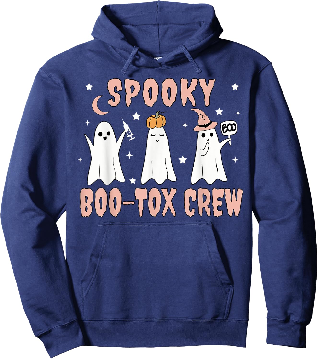 Ghost Spooky Boo-tox Crew Aesthetic Nurse Injector Halloween Hoodie - Hoodie | Navy