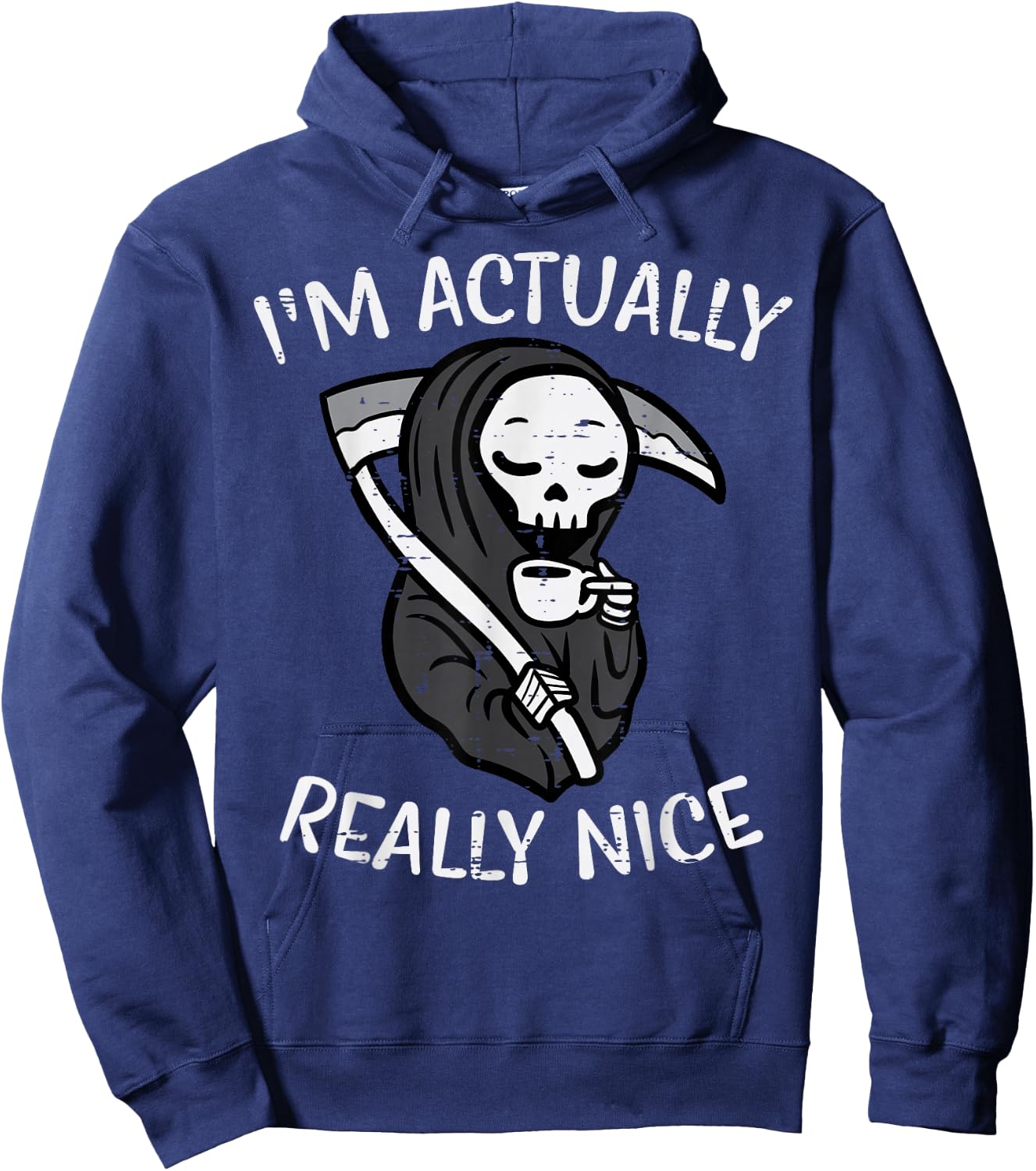 Halloween Grim Reaper Im Really Nice Costume Women Kids Men Hoodie - Hoodie | Navy