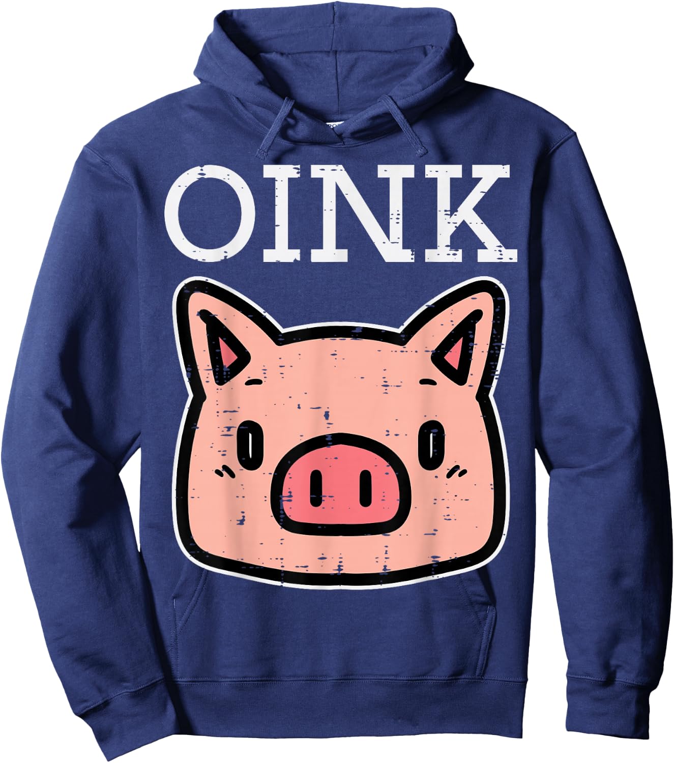 Oink Pig Face Cute Hog Head Girls Boys Kids Toddler Women Hoodie - Hoodie | Navy