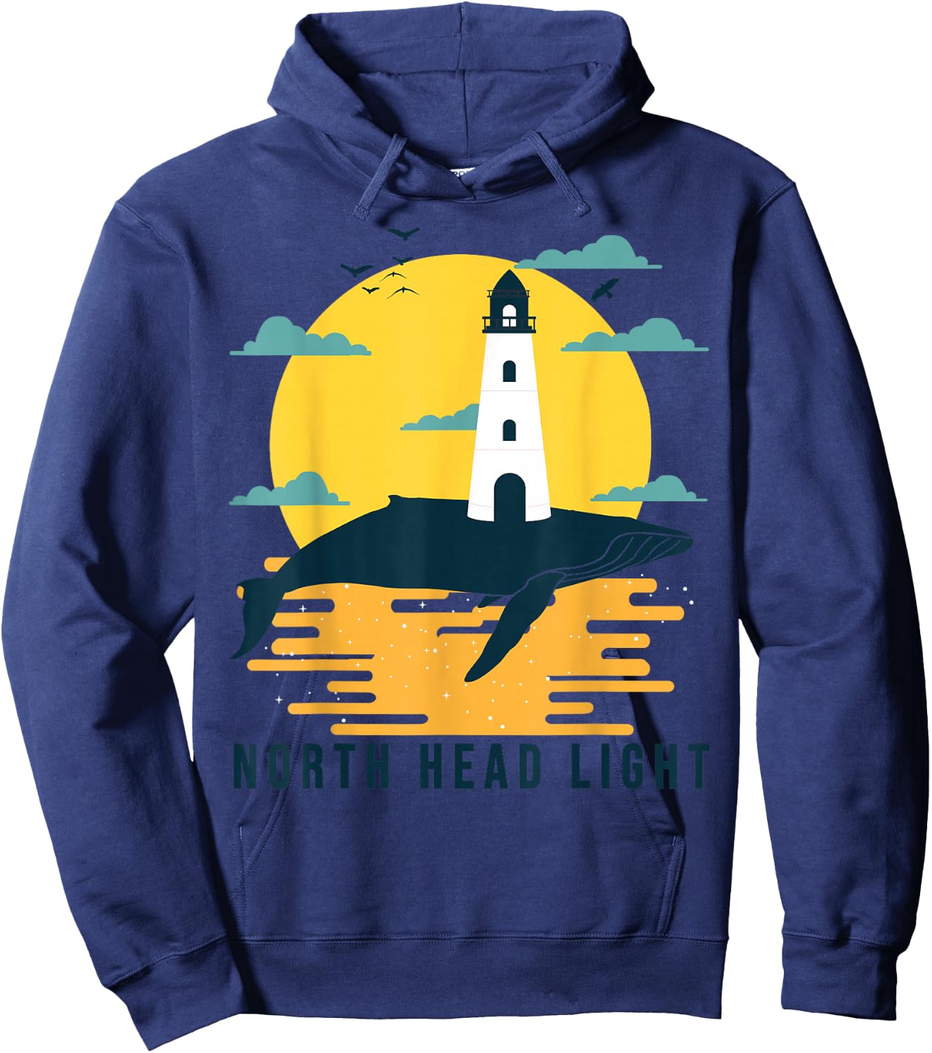 North Head Light Washington Lighthouse Cape Disappointment Hoodie - Hoodie | Navy