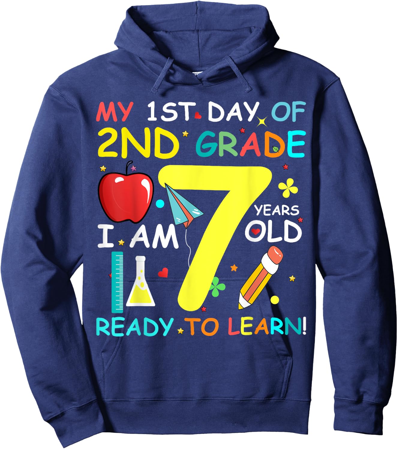 Back To School 2nd Grade Boys Girls First Day Of School Hoodie - Hoodie | Navy