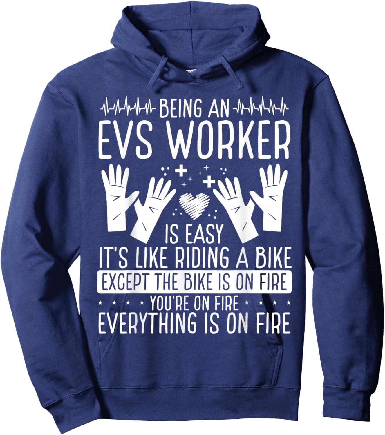 EVS Technician EVS Worker Environmental Service Tech Hoodie - Hoodie | Navy