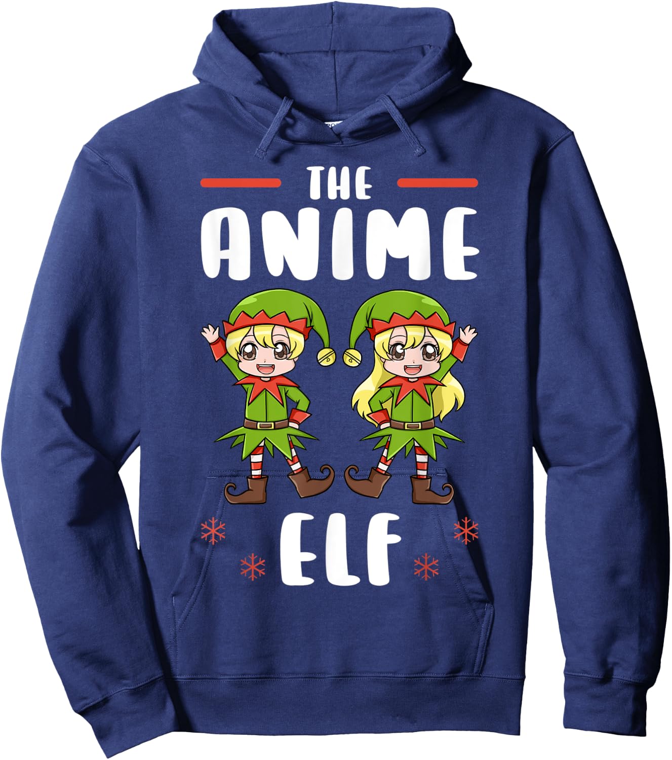 Christmas Anime Elf Kawaii Otaku Japanese Manga Lover Hoodie - Hoodie | Navy