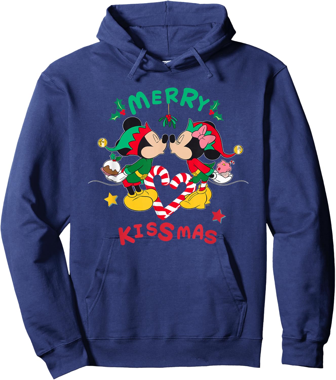 Disney Mickey and Minnie Mouse Christmas Love Merry Kissmas Hoodie - Hoodie | Navy