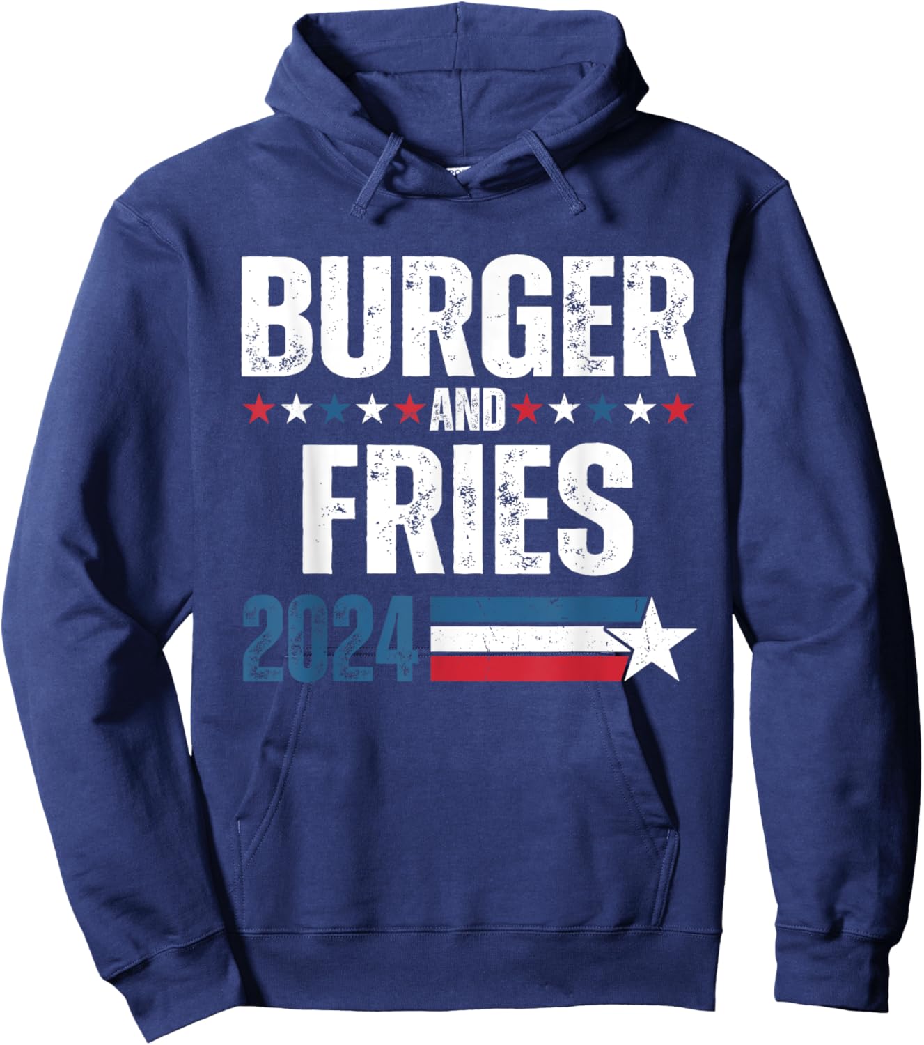 Burger & Fries 2024 Funny Election Campaign '24 Hoodie - Hoodie | Navy