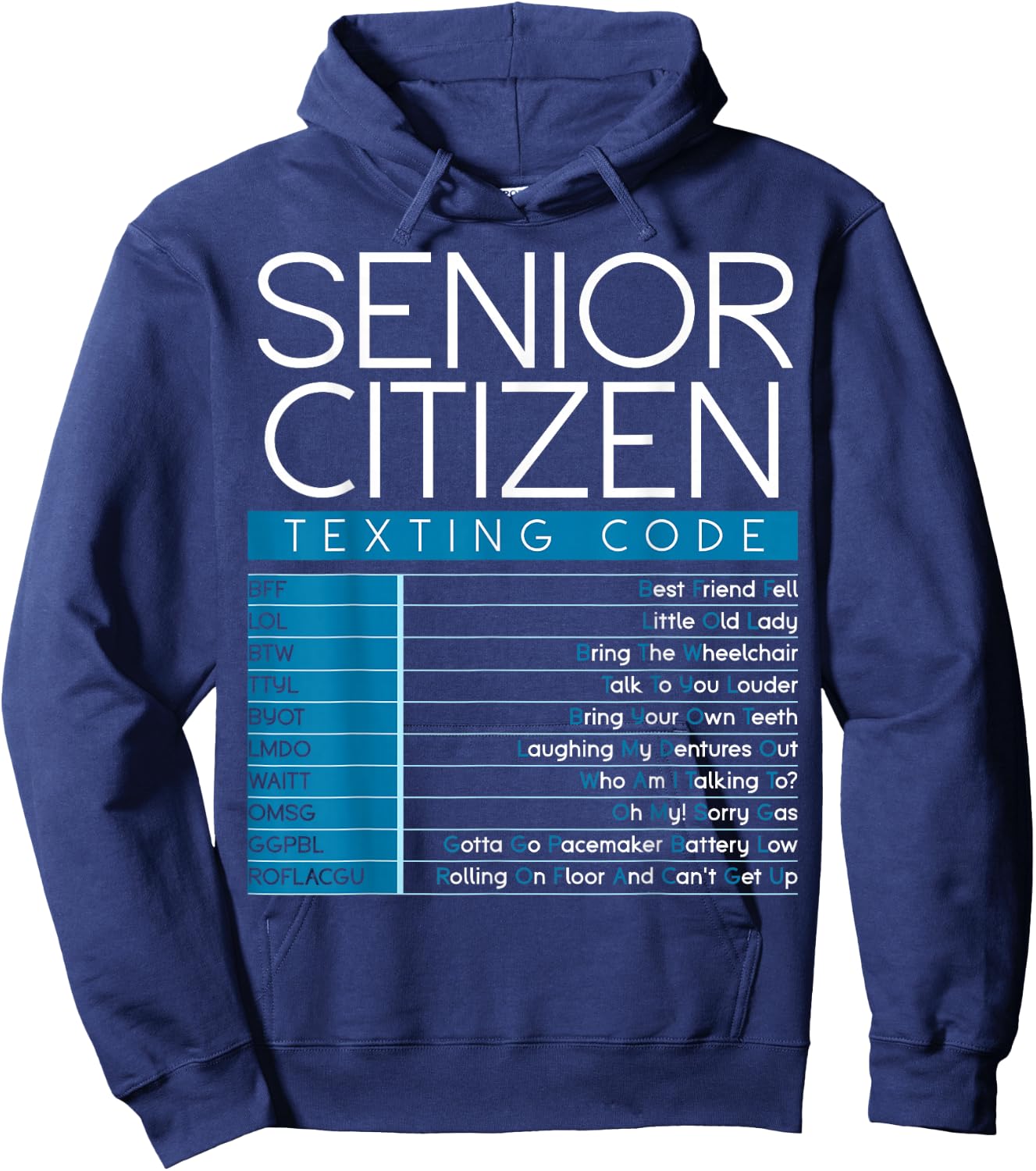 Funny Senior Citizen Texting Code Cool Grandpa Grandma Hoodie - Hoodie | Navy