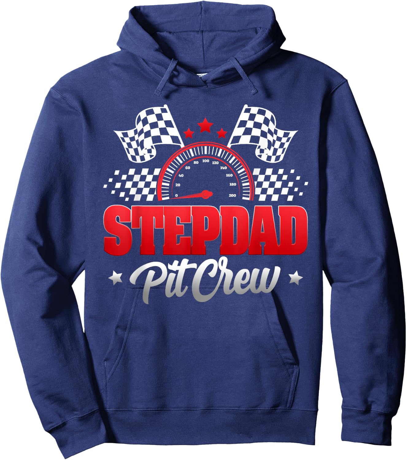 Stepdad Pit Crew Race Car Birthday Family Matching Hoodie - Hoodie | Navy