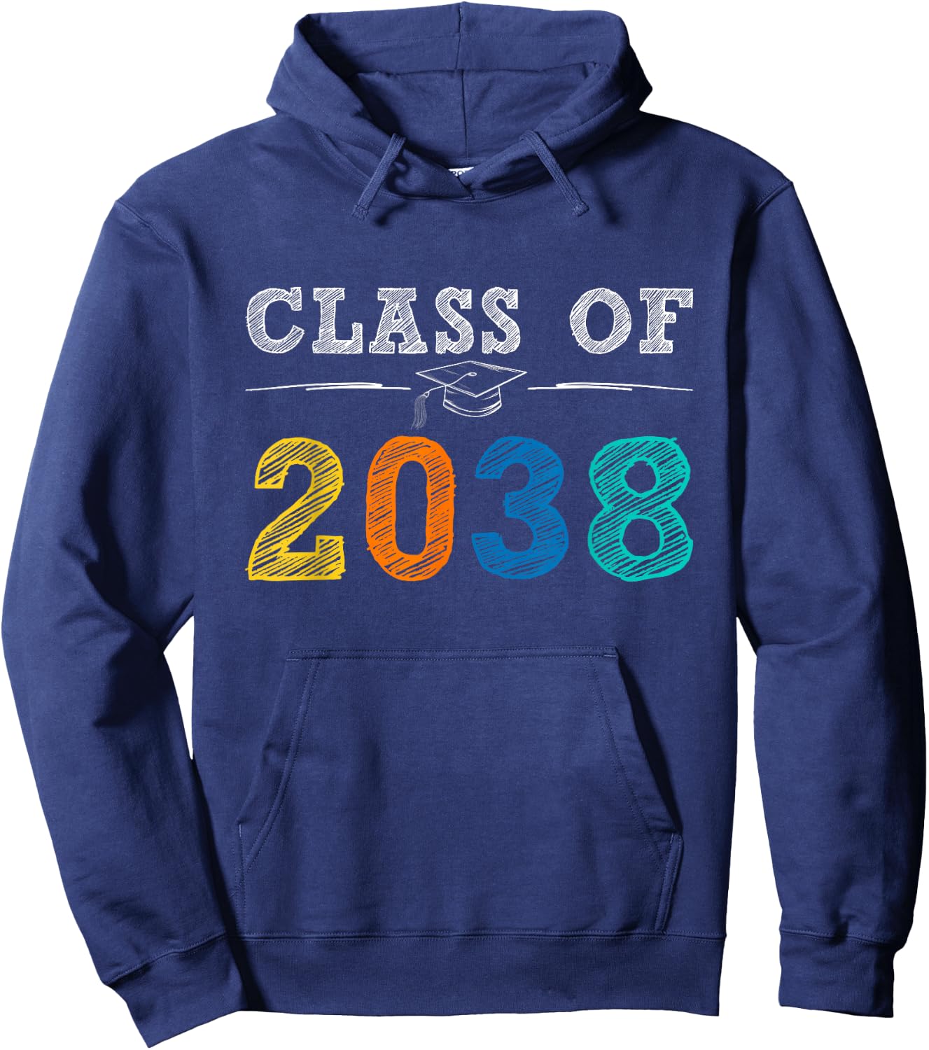 Class Of 2038 Grow With Me Graduation First Day of School Hoodie - Hoodie | Navy