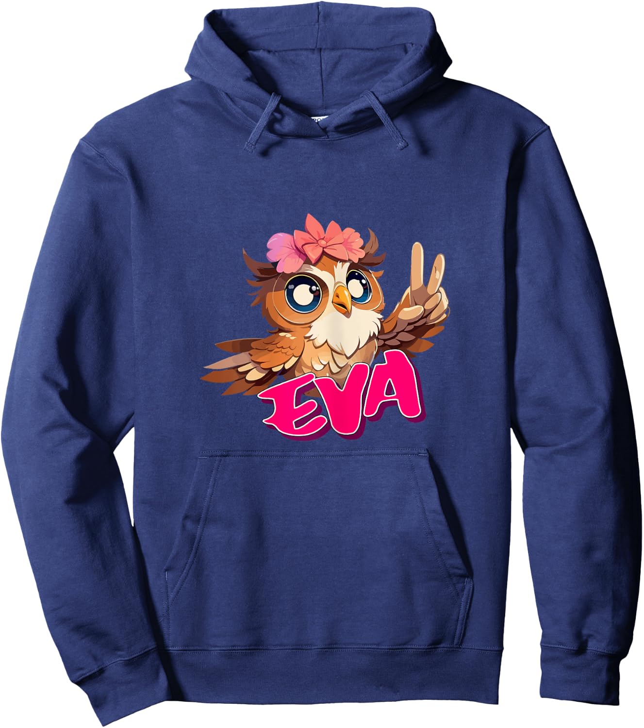 EVA - Adorable girl name with cute OWL Hoodie - Hoodie | Navy