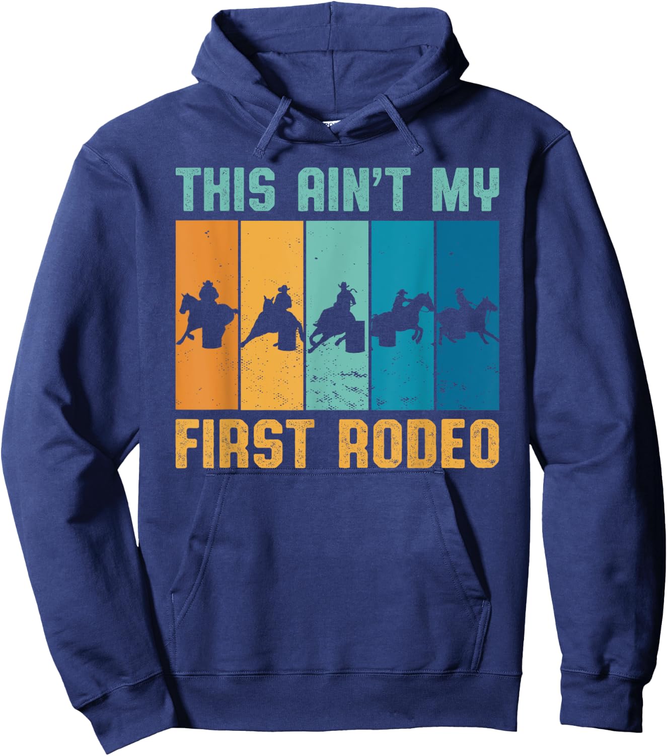 This ain't my first Rodeo Vintage Cowgirl Cowboy Hoodie - Hoodie | Navy