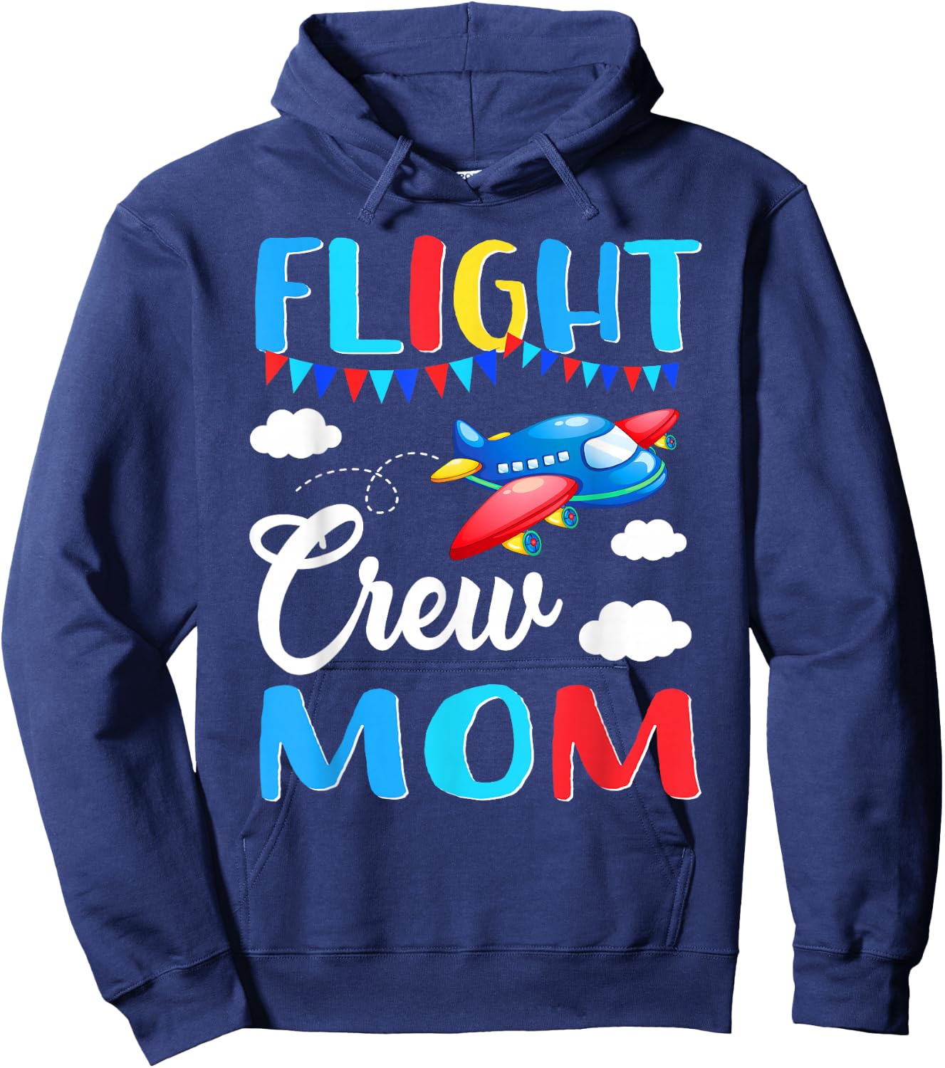 Flight Crew Mom Airplane Birthday Mom Family Matching Hoodie - Hoodie | Navy