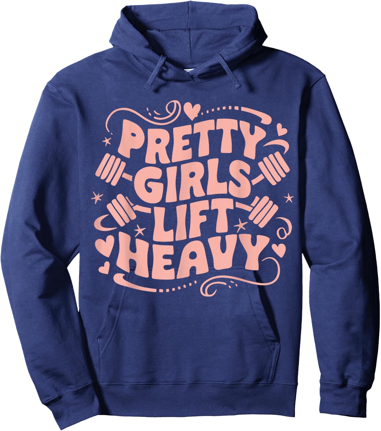 Weightlifting Fitness Gym Powerlifter Girl Pretty Girls Lift Heavy Black Women's Workout Hoodie - Hoodie | Navy