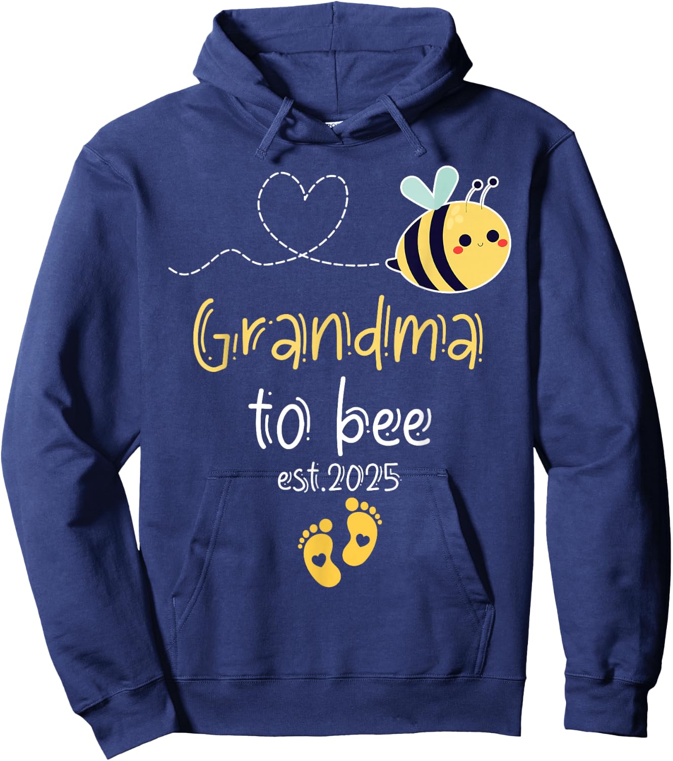 Cute Promoted To Grandma To Bee 2025 Family Pregnancy Hoodie - Hoodie | Navy