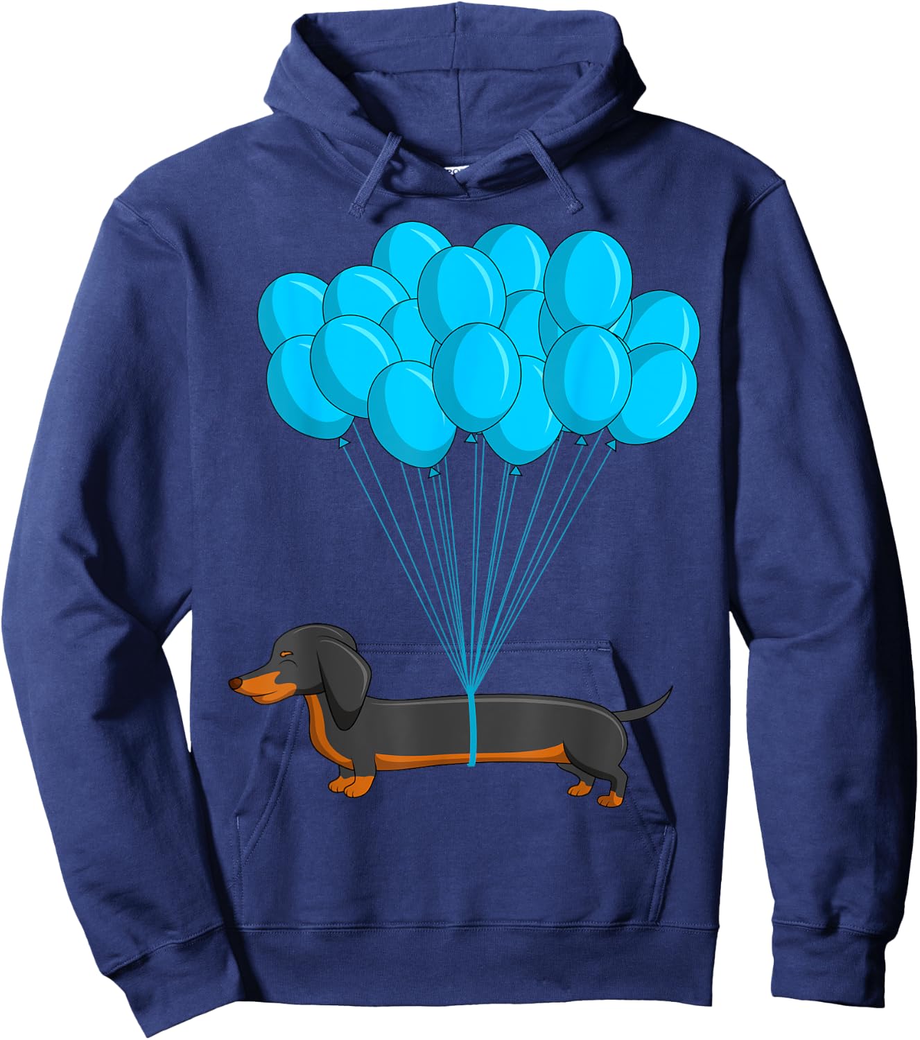 Dachshund and Balloon Wiener Dog Lover Men Women Kids Hoodie - Hoodie | Navy