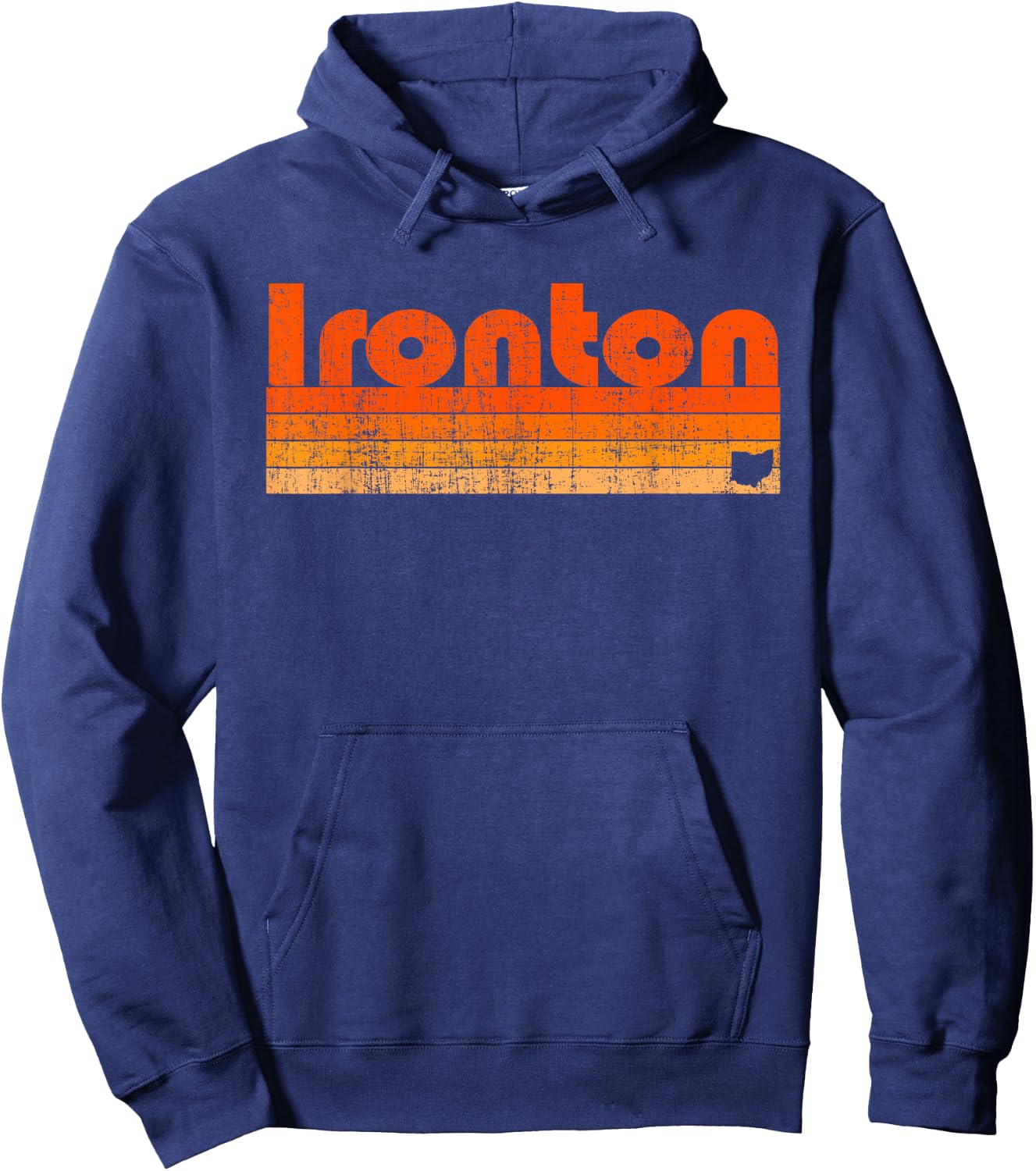 Ironton, Ohio Retro 80s Style Hoodie - Hoodie | Navy