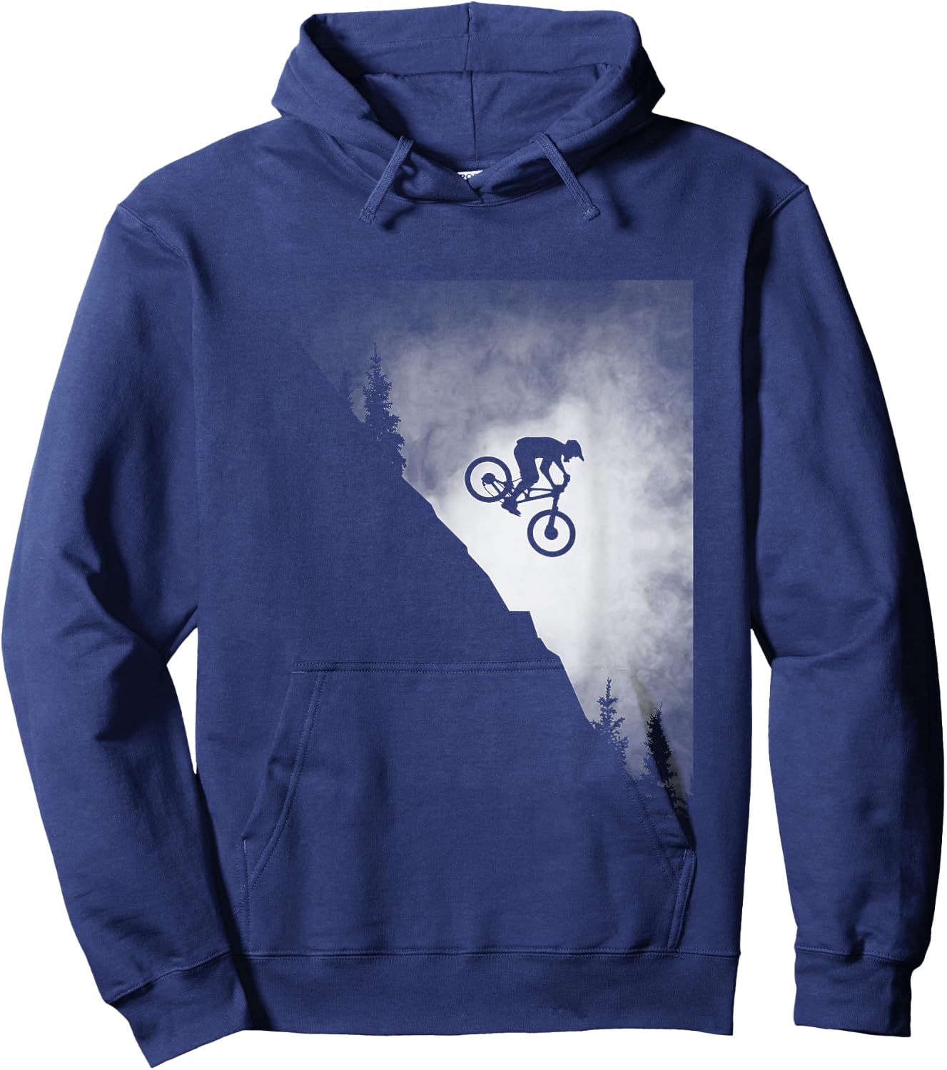 BASBO -Adults Mountain Bike Graphic , Black, Small Hoodie - Hoodie | Navy