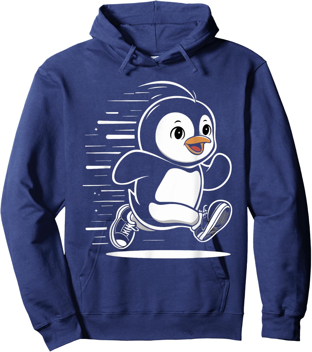 Jogging Penguin Runner Running Animal Cute Jogger Hoodie - Hoodie | Navy