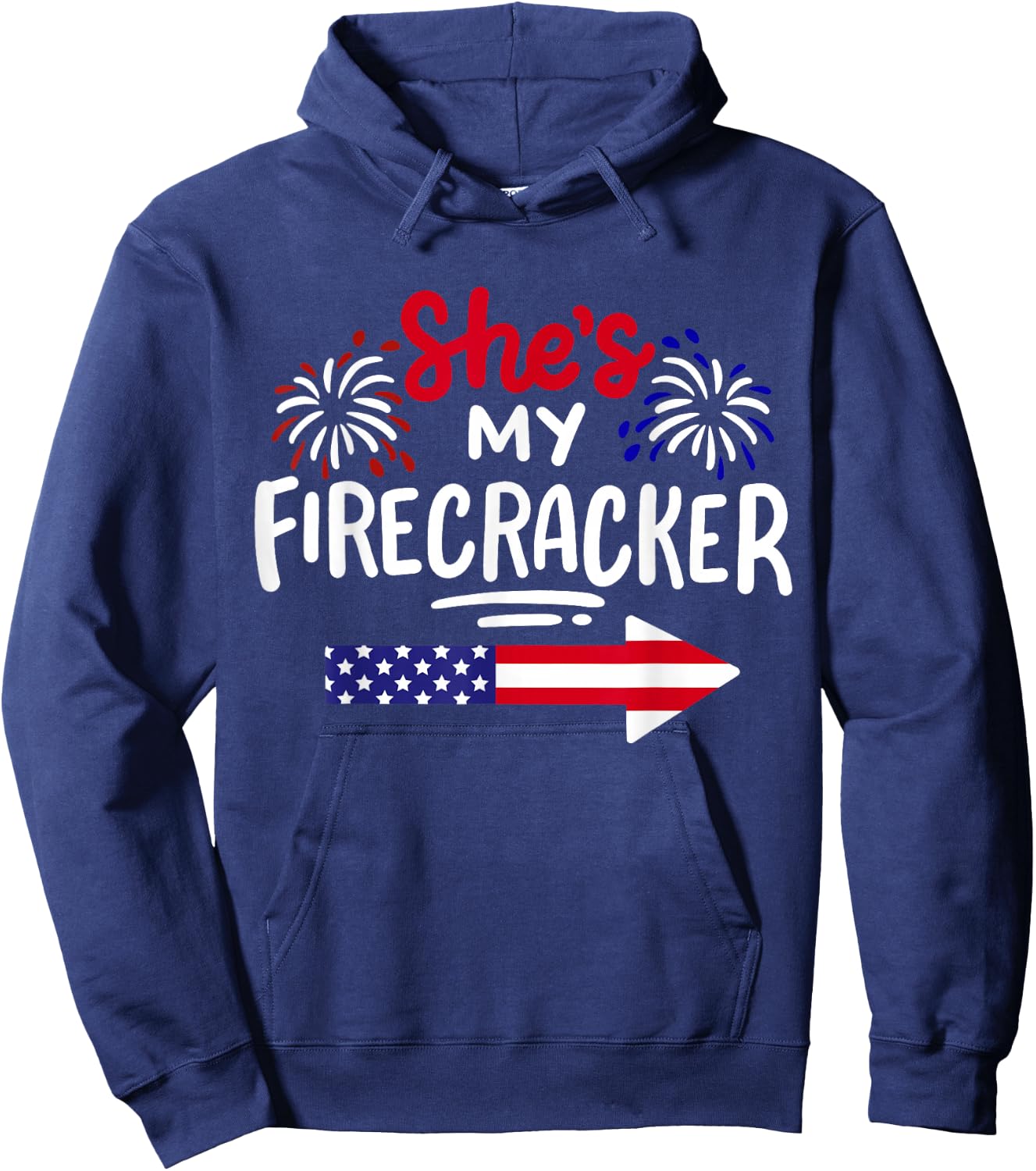 Funny 4th Of July She's My Firecracker Matching Couple Men Hoodie - Hoodie | Navy