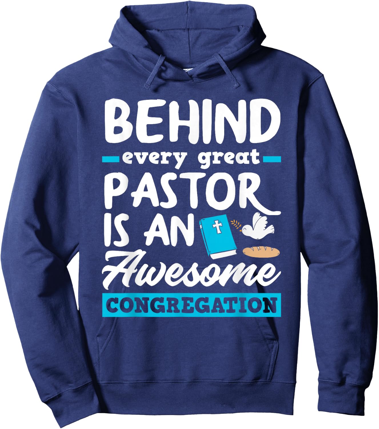 Behind Every Great Pastor Funny Minister Clergy Pastor Hoodie - Hoodie | Navy