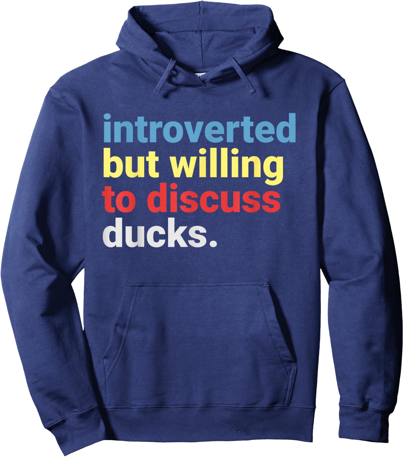 Retro Introverted But Willing to Discuss Duck Lover Funny Hoodie - Hoodie | Navy