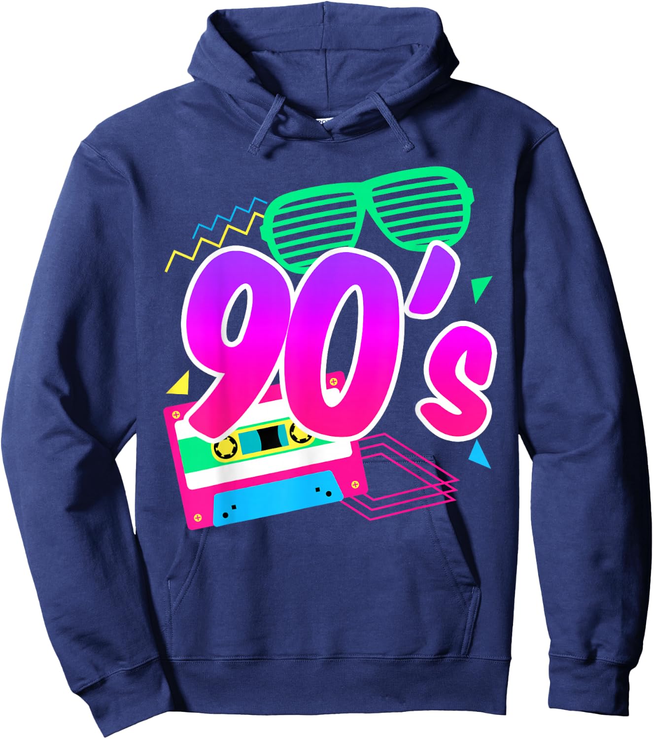 1990's 90s Retro I Heart The Nineties Hoodie - Hoodie | Navy