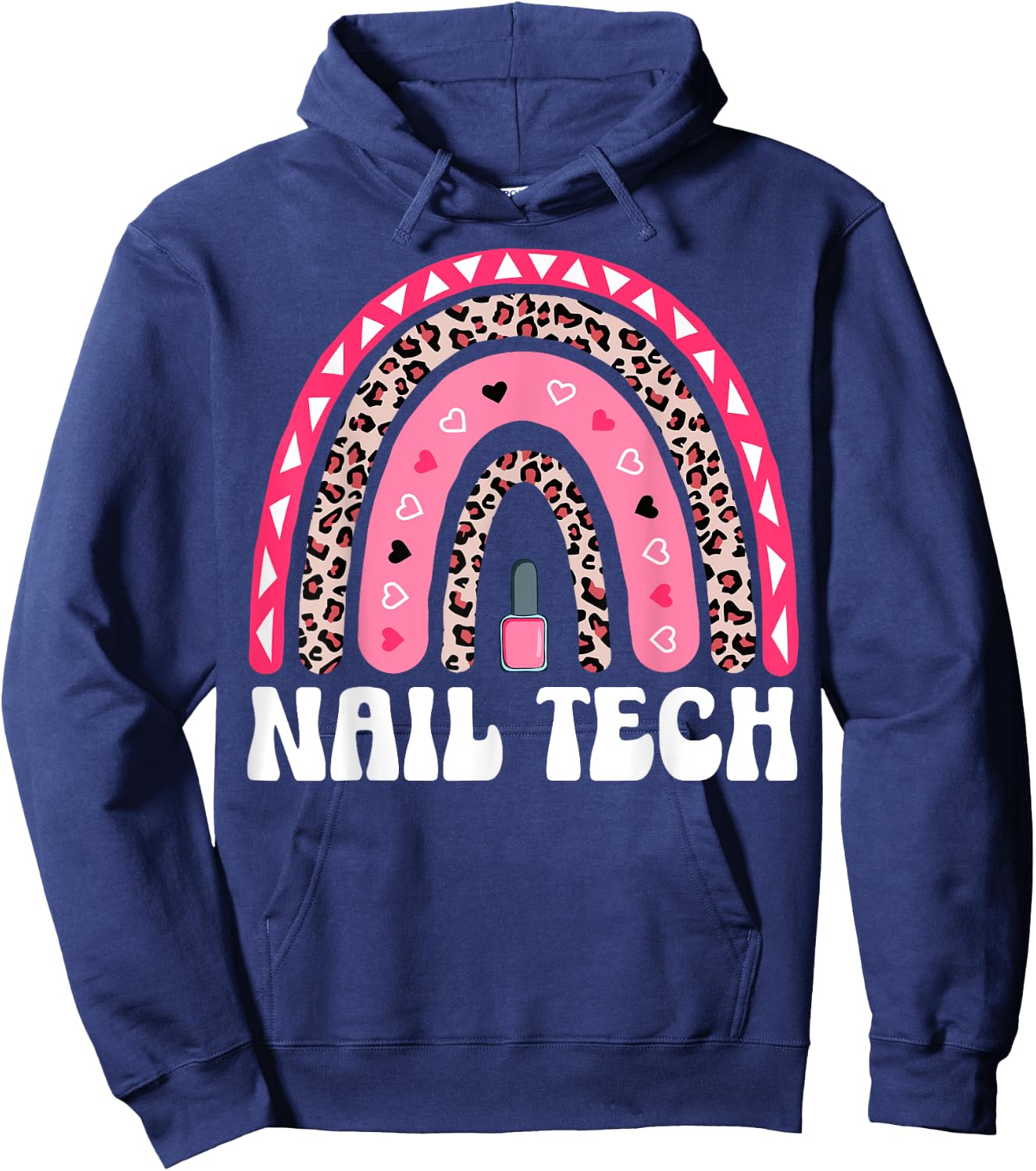 Boho Rainbow Nail Tech Nail Polish Manicurist Nail Artist Hoodie - Hoodie | Navy